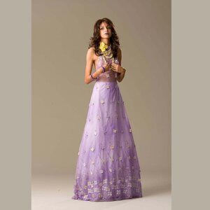 FLOOR-LENGTH LAVENDER EVENING GOWN